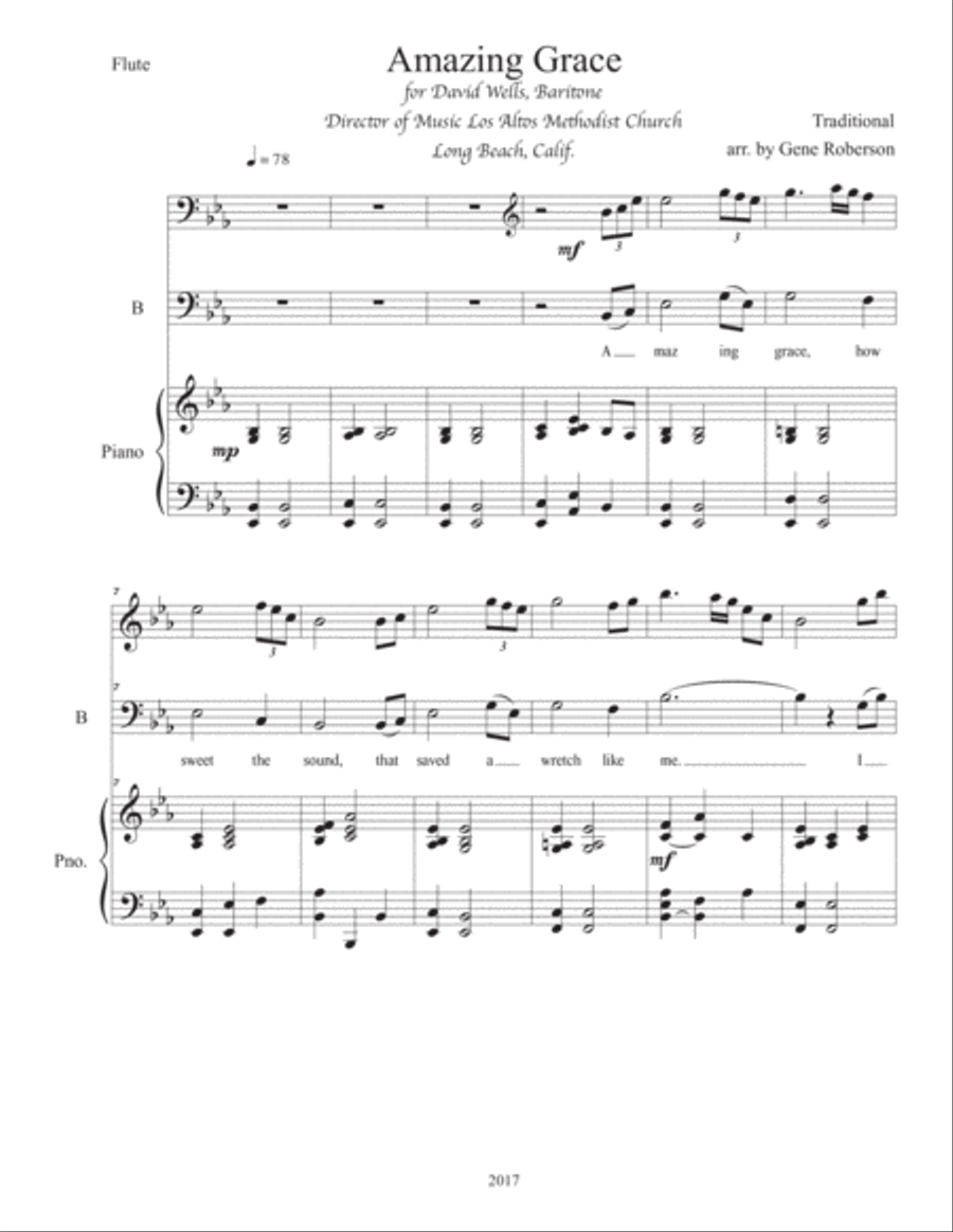 Amazing Grace Advanced Flute Solo Flute Solo scores gallery preview page 4