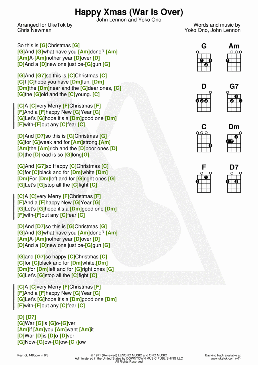 Happy Xmas (war Is Over) Ukulele scores gallery preview page 1