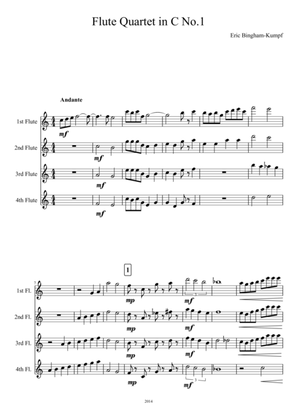 Book cover for Flute Quartet in C Major No. 1