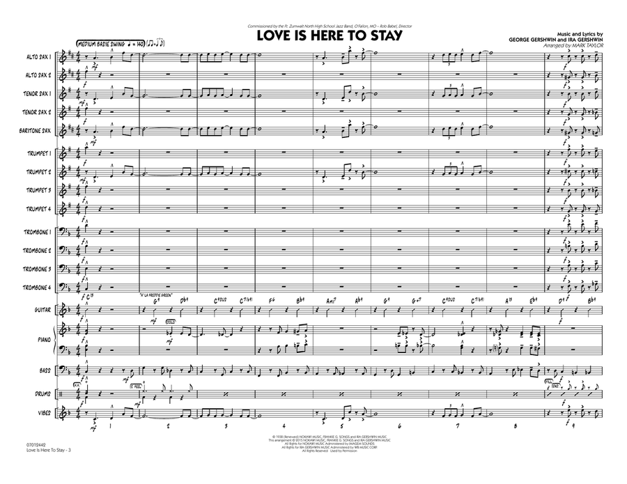 Love Is Here to Stay - Conductor Score (Full Score) Jazz Ensemble scores gallery preview page 2