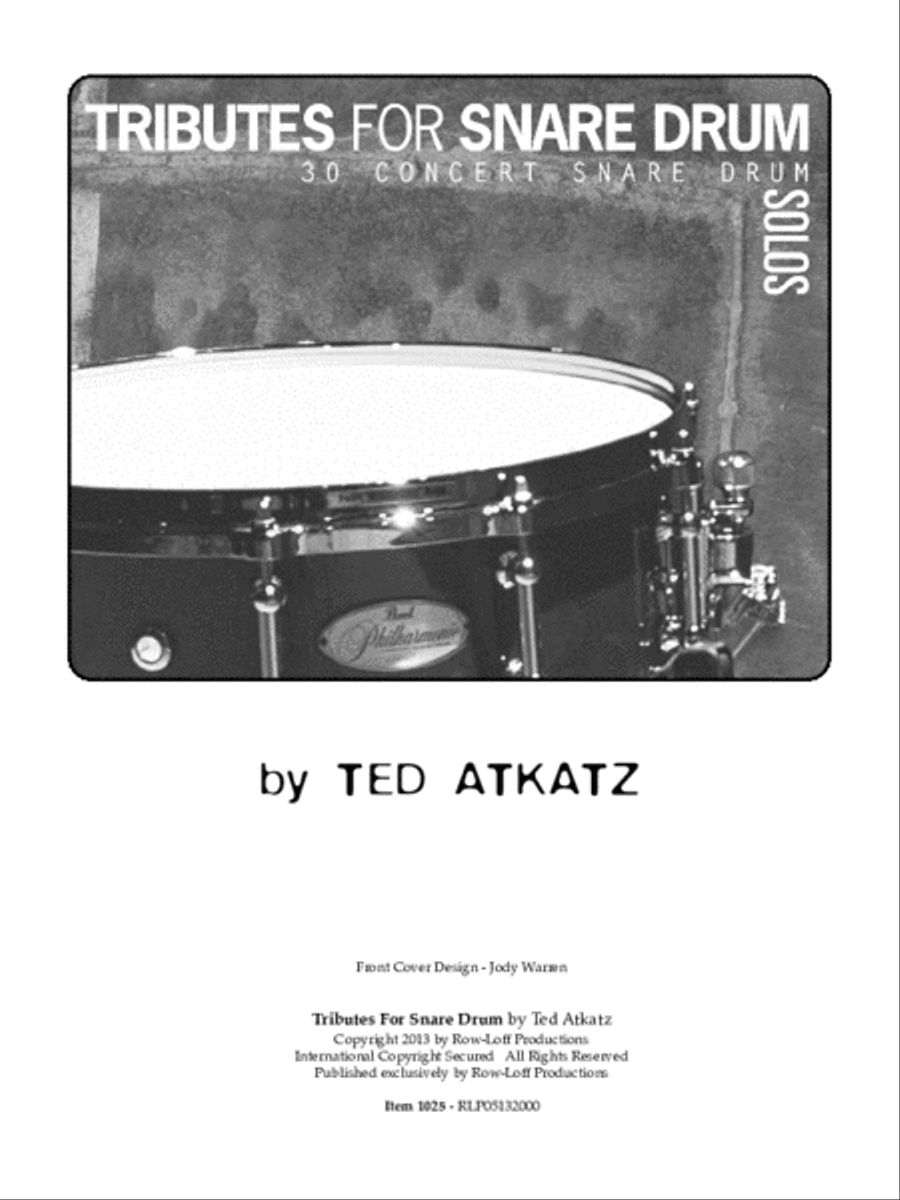 Tributes For Snare Drum - 30 Concert Snare Solos Percussion scores gallery preview page 2