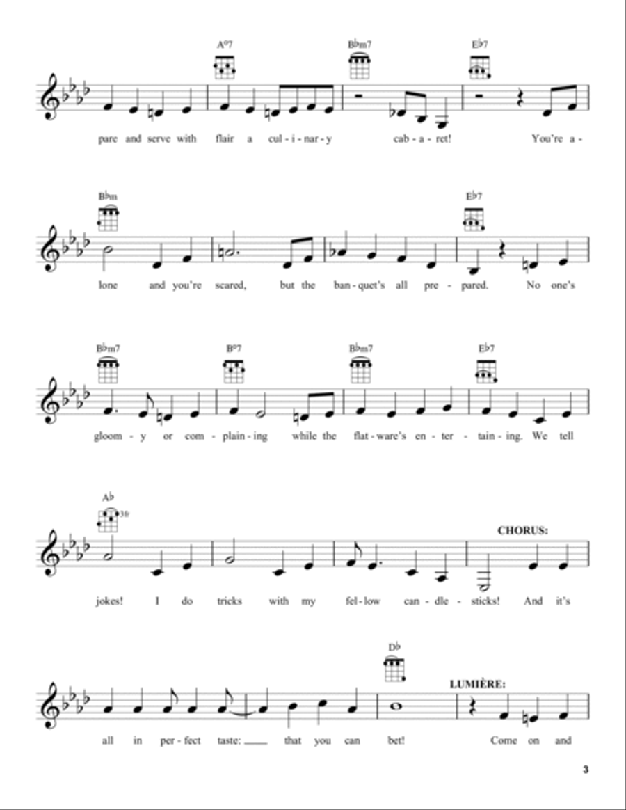 Be Our Guest (from Beauty And The Beast) Ukulele scores gallery preview page 3