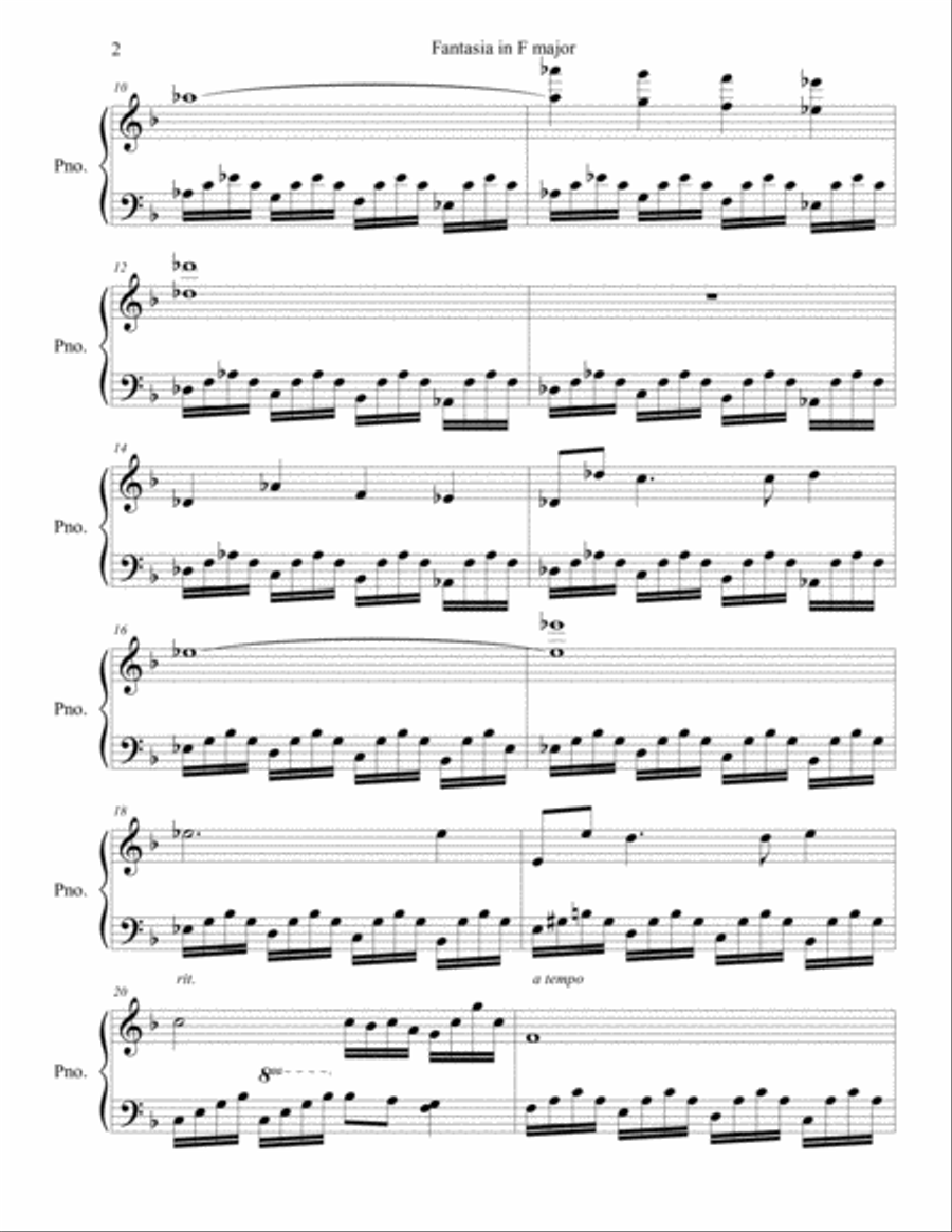 Fantasia in F major Piano Solo scores gallery preview page 2