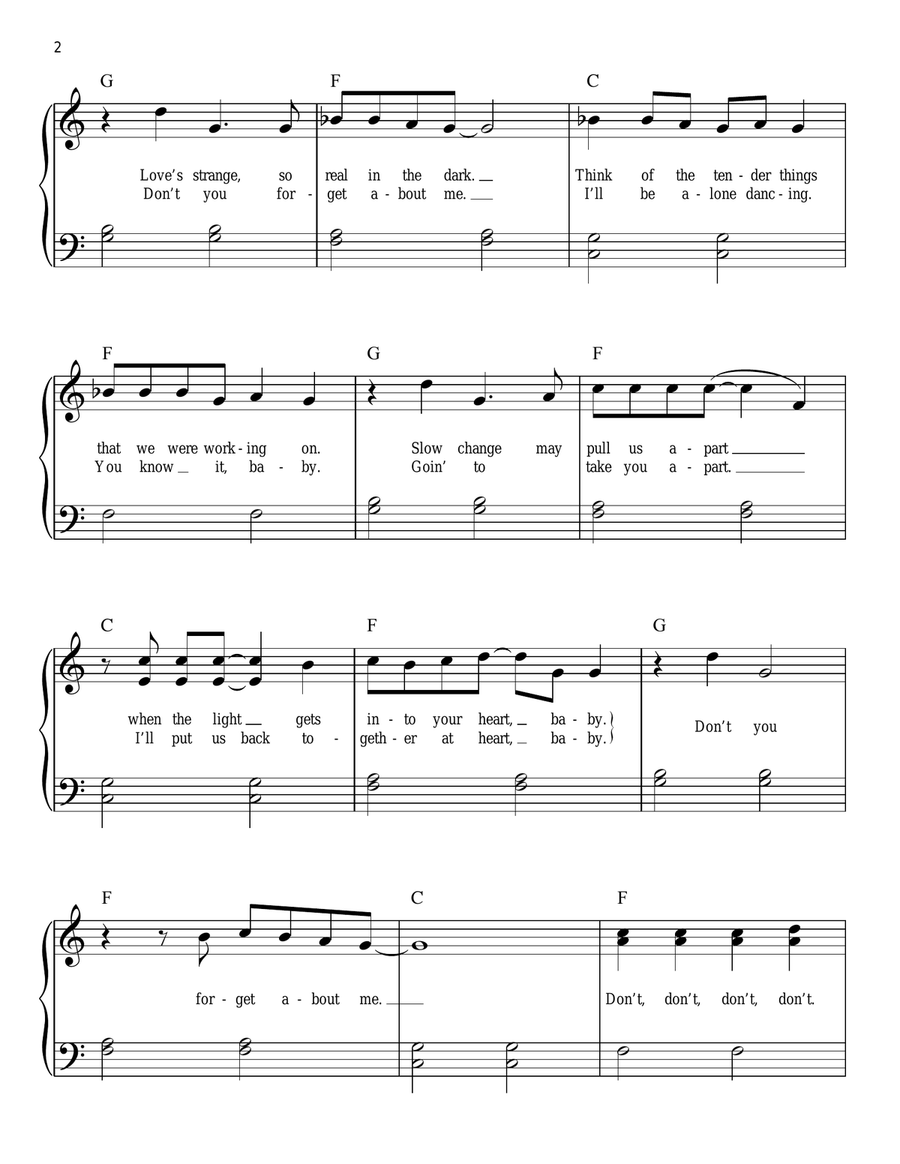 Don't You (Forget About Me) Easy Piano scores gallery preview page 2