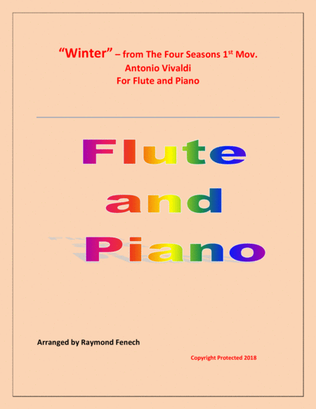 Book cover for "Winter" from the Four Season 1 st Mov. - Flute and Piano