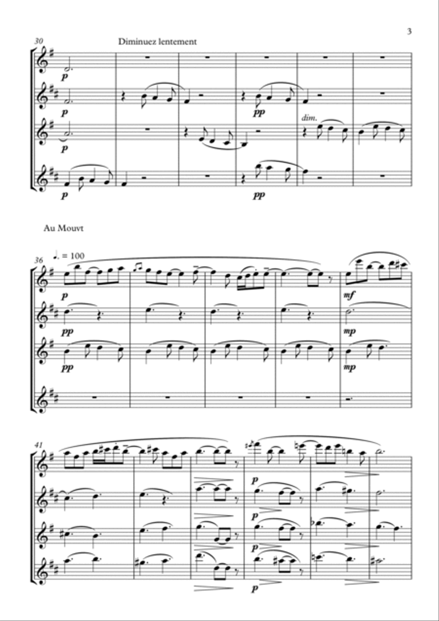 Histoires: La meneuse de tortues d'or (The Leader of the Golden Tortoises) - for saxophone quartet ( Histoires: La meneuse de tortues d'or (The Leader of the Golden Tortoises) - for saxophone quartet ( Saxophone Quartet scores gallery preview page 3