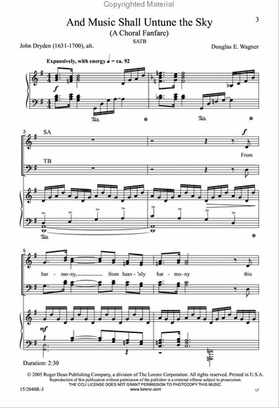 And Music Shall Untune the Sky 4-Part scores gallery preview page 2