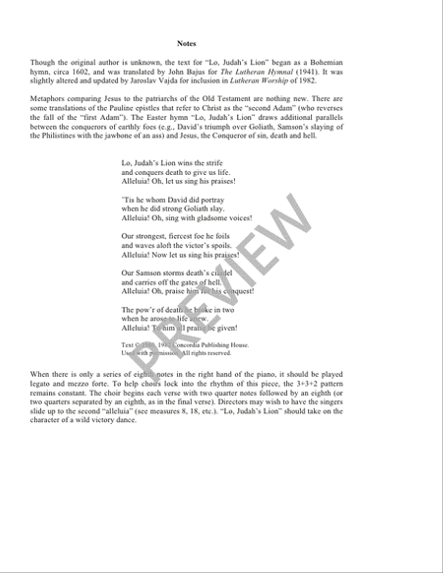 Lo, Judah's Lion Lo, Judah's Lion 4-Part scores gallery preview page 2