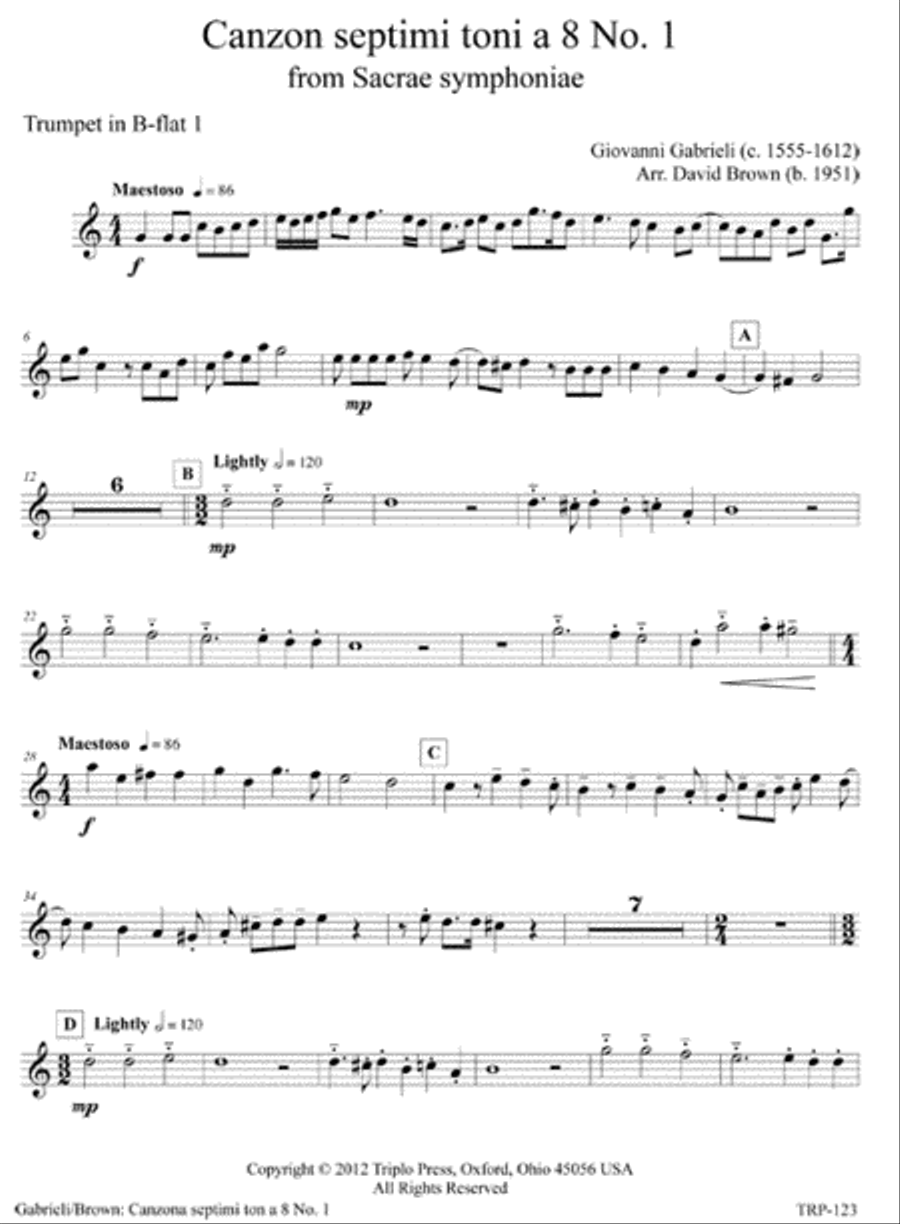 Canzon septimi toni a 8 no. 1 Small Ensemble scores gallery preview page 5