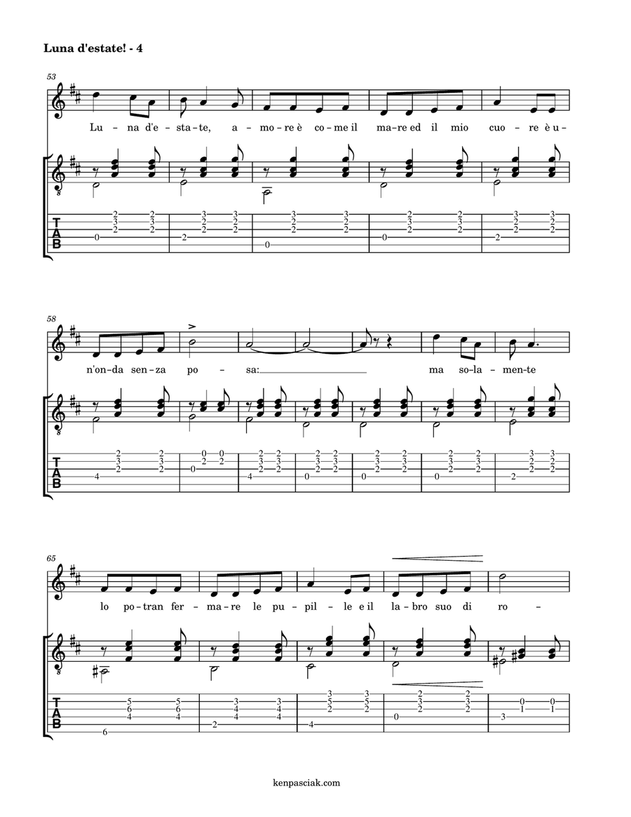 Luna d'estate (for Voice and Guitar) Classical Guitar scores gallery preview page 6