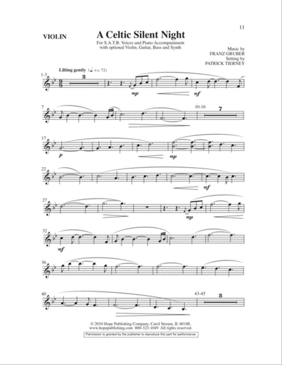 A Celtic Silent Night 4-Part scores gallery preview page 12
