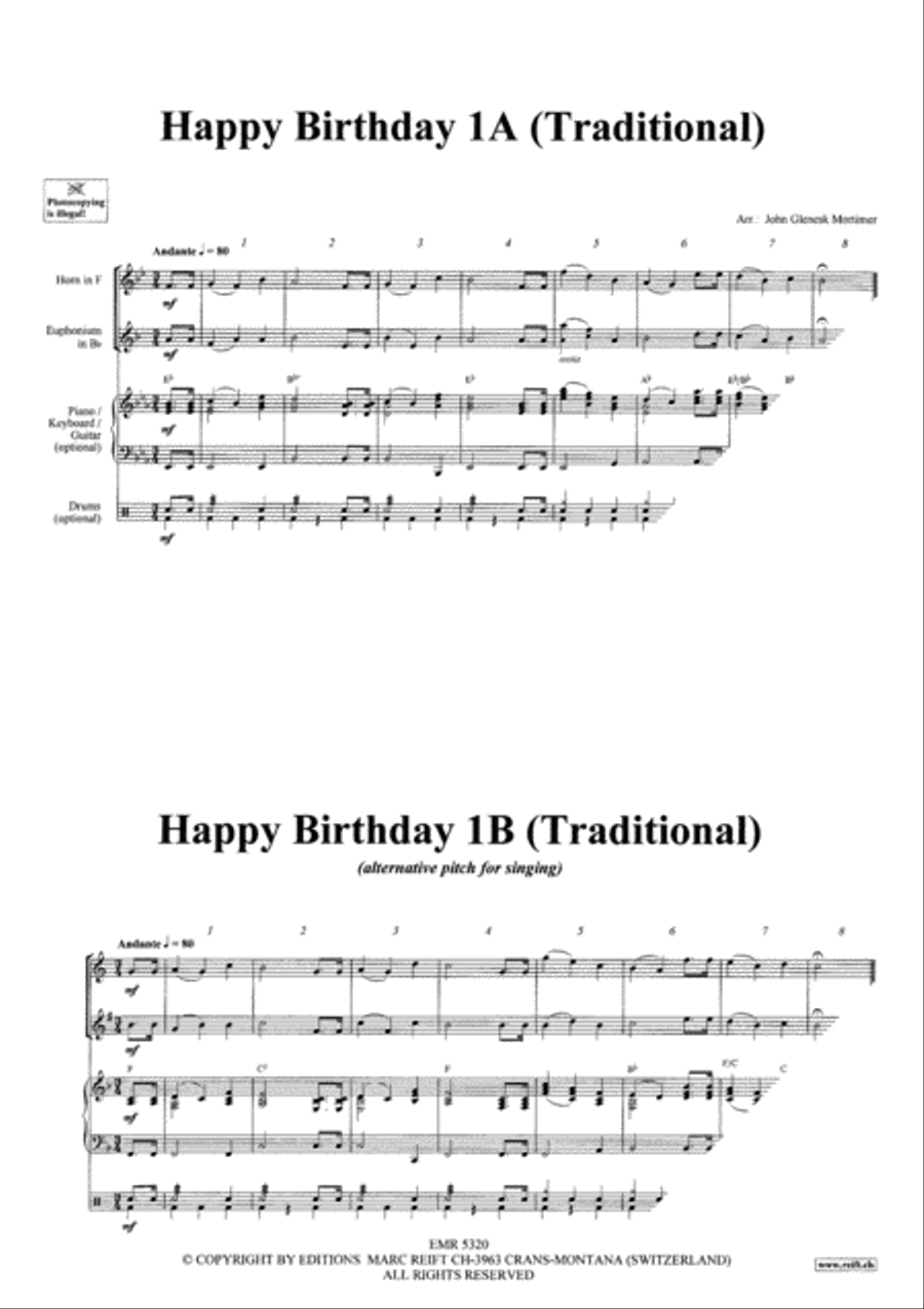 Happy Birthday Brass Ensemble scores gallery preview page 3
