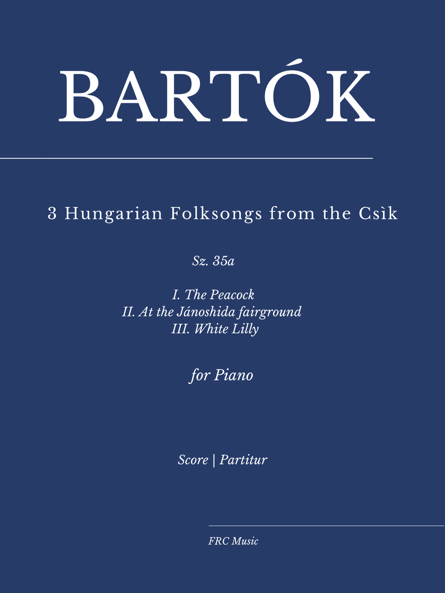 Bartók: 3 Hungarian Folksongs from the Csìk, Sz. 35a - as played by Víkingur Ólafsson Piano Method scores gallery preview page 1