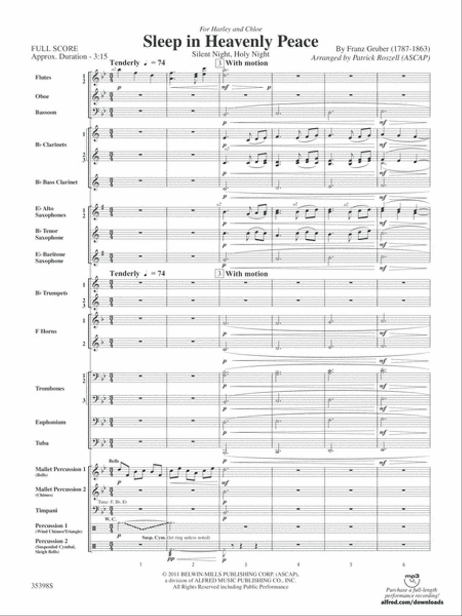 Sleep in Heavenly Peace: Score Concert Band scores gallery preview page 3