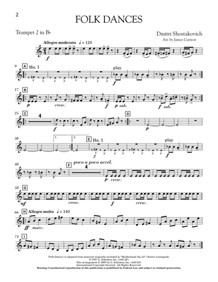 Folk Dances (arr. James Curnow) - Bb Trumpet 2
