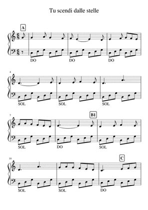 Tu Scendi dalle Stelle - Very Easy Piano for beginners