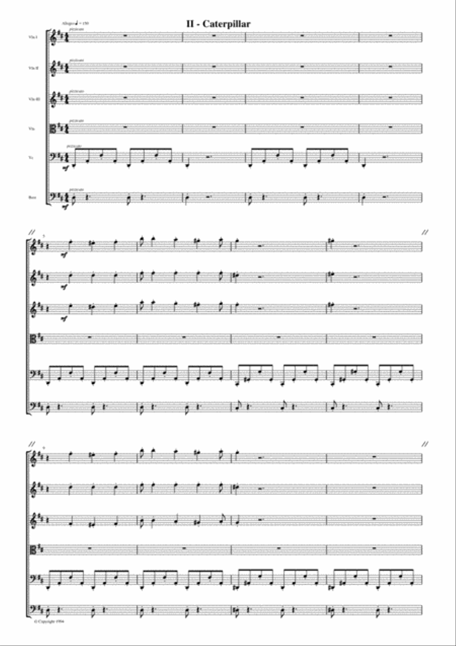 Metamorphosis of a Blue-Eyed Sailor, Op 7, 2nd Movement, Caterpillar String Orchestra scores gallery preview page 1