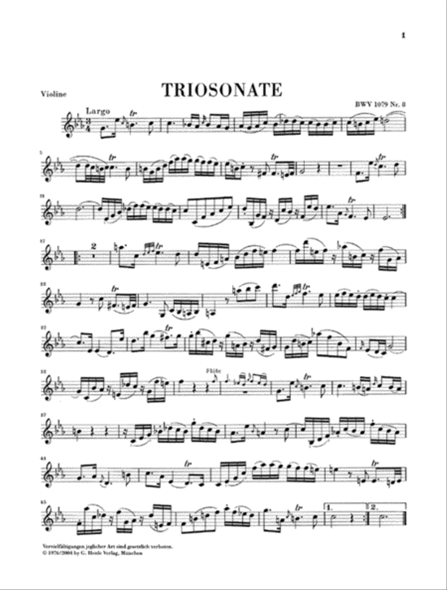 Trio Sonata and Canon Perpetuus from the musical offering fur Flute, Violin and Basso Continuo BWV 1079 Nr. 8 und 9 Flute scores gallery preview page 4