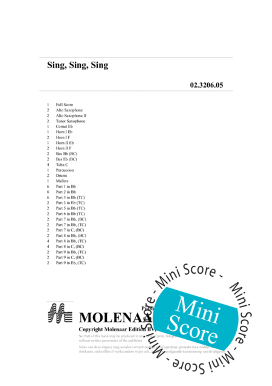 Sing, Sing, Sing Sing, Sing, Sing Fanfare Band scores gallery preview page 4