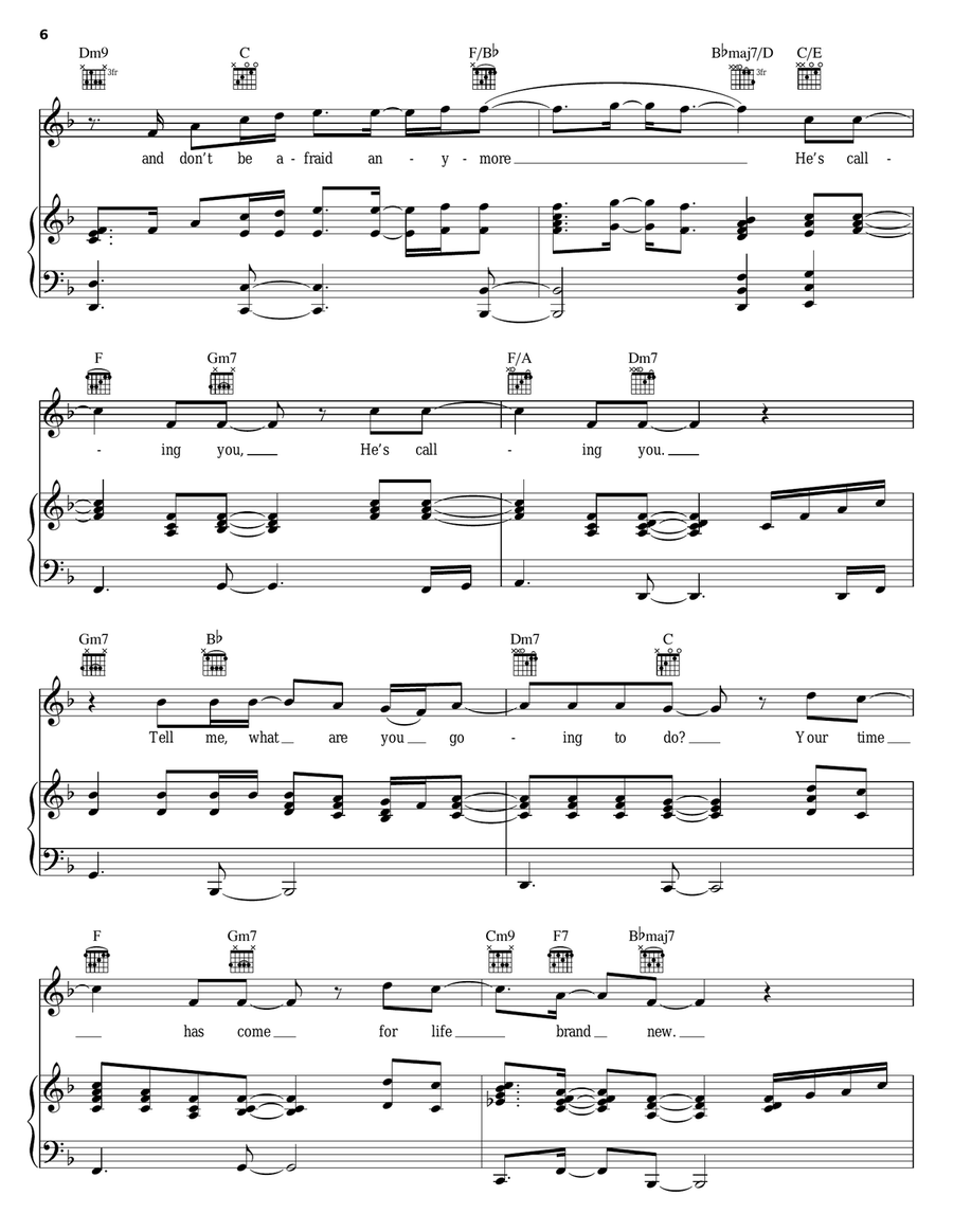 He's Calling You Piano, Vocal, Guitar scores gallery preview page 6
