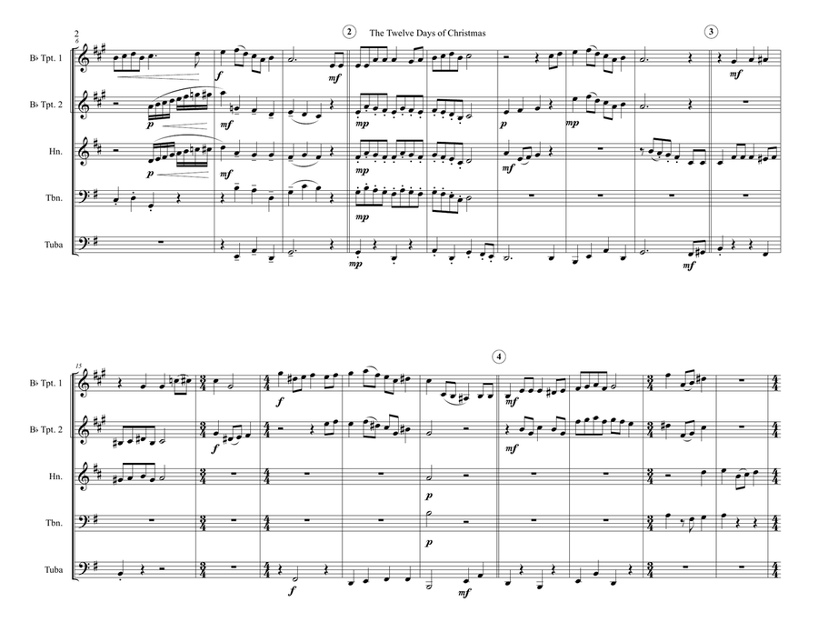 12 Days of Christmas - Brass Quintet Brass Quintet scores gallery preview page 2