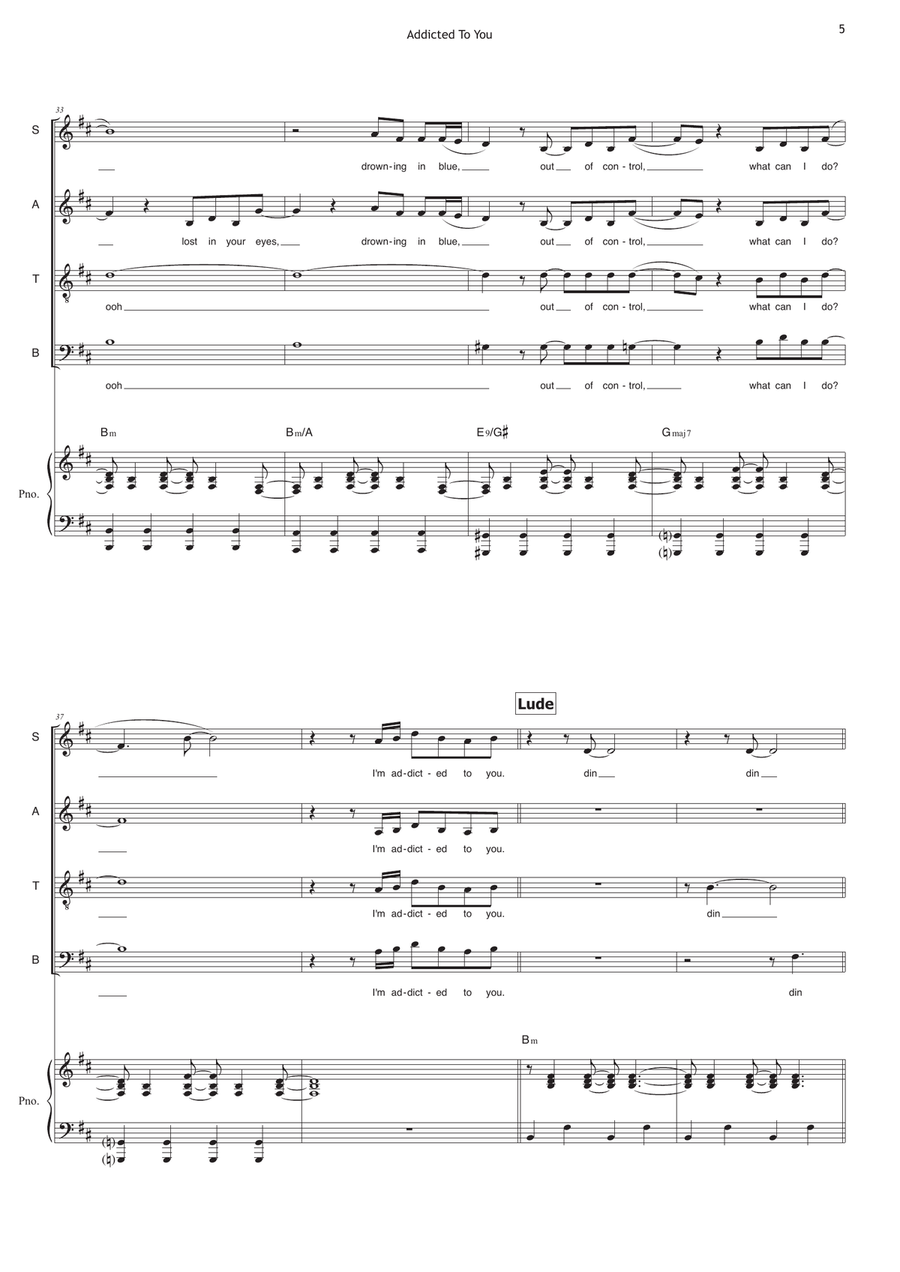 Addicted To You 4-Part scores gallery preview page 5