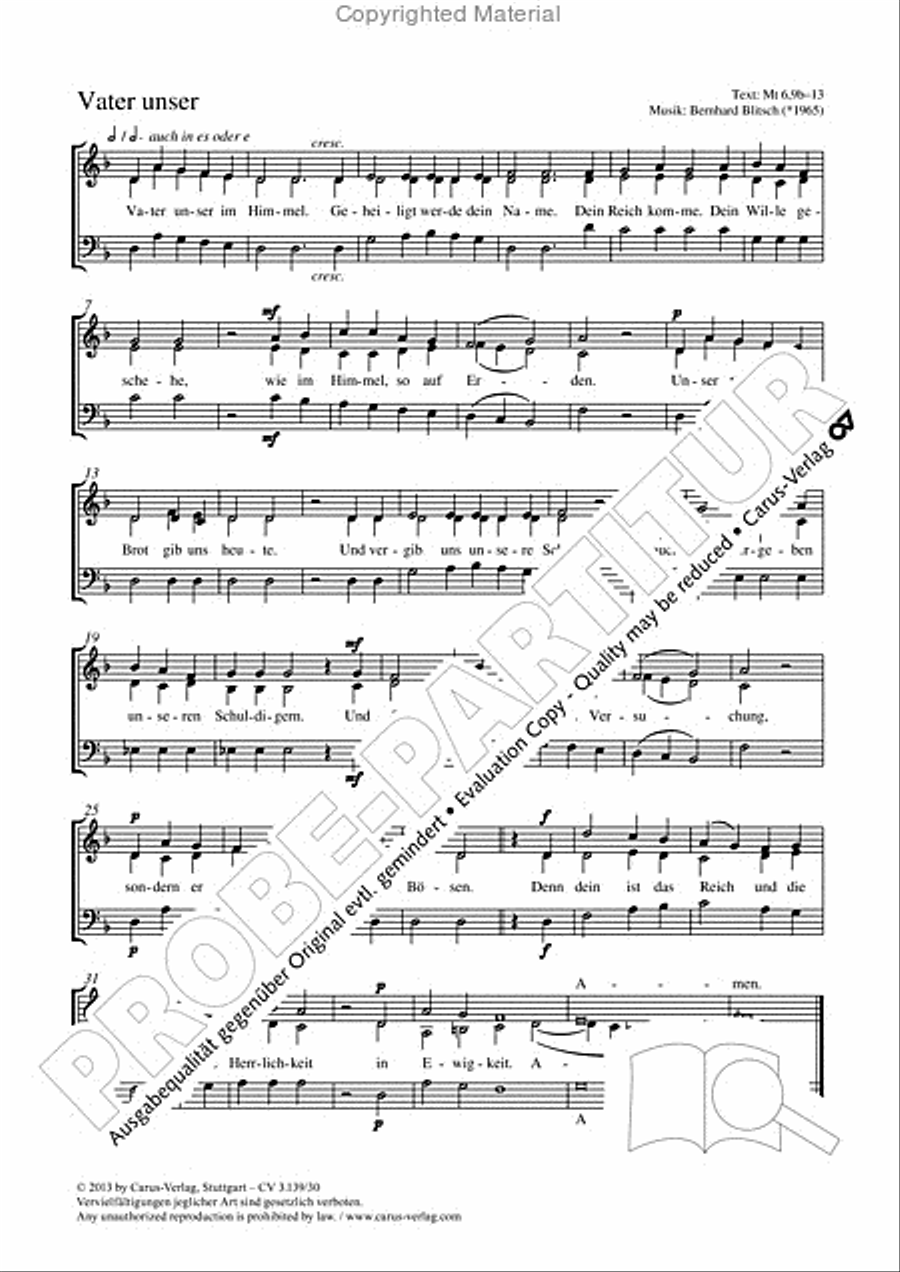 Our father (Vater unser) 3-Part scores gallery preview page 2
