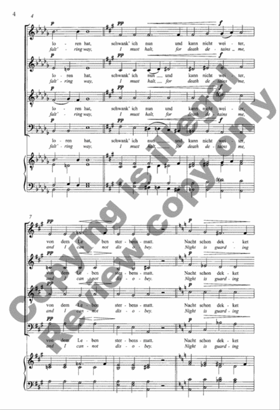 Six Sacred Songs: 4. Letzte Bitte (Last Prayer) 4-Part scores gallery preview page 8