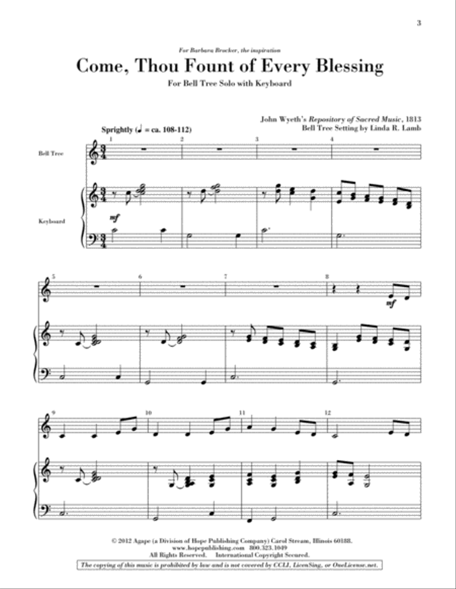 Come, Thou Fount of Every Blessing 2-Octaves scores gallery preview page 2