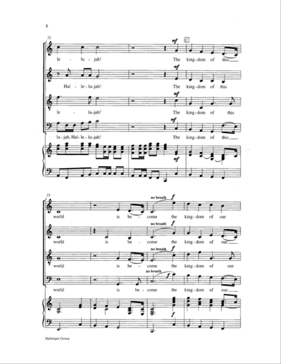Hallelujah Chorus 4-Part scores gallery preview page 8
