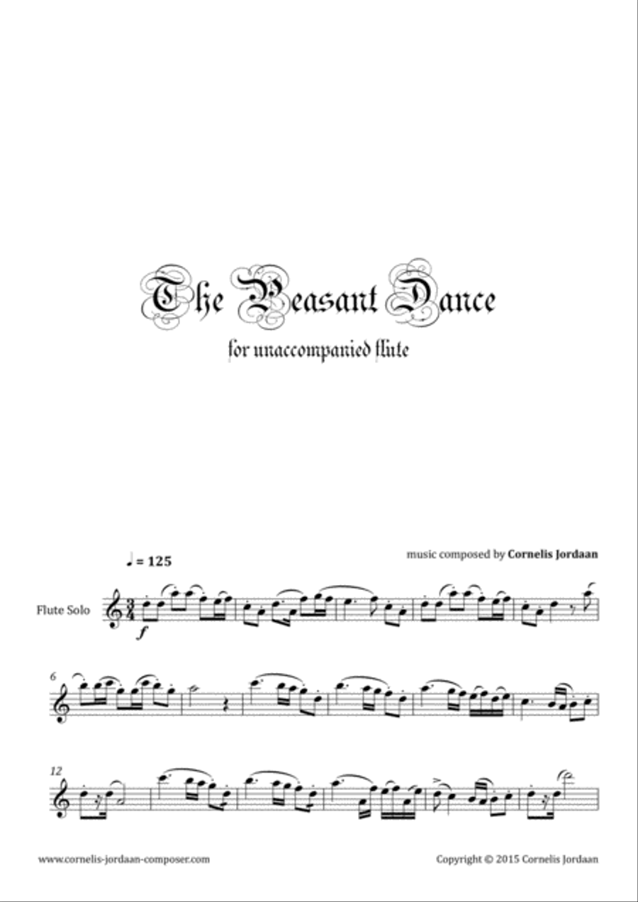 The Peasant Dance, for unaccompanied flute Flute Solo scores gallery preview page 1