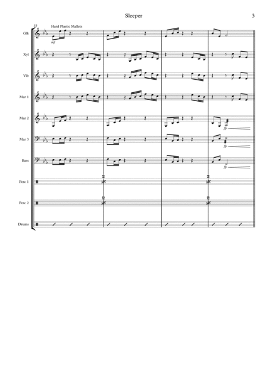 Sleeper Percussion Ensemble scores gallery preview page 3