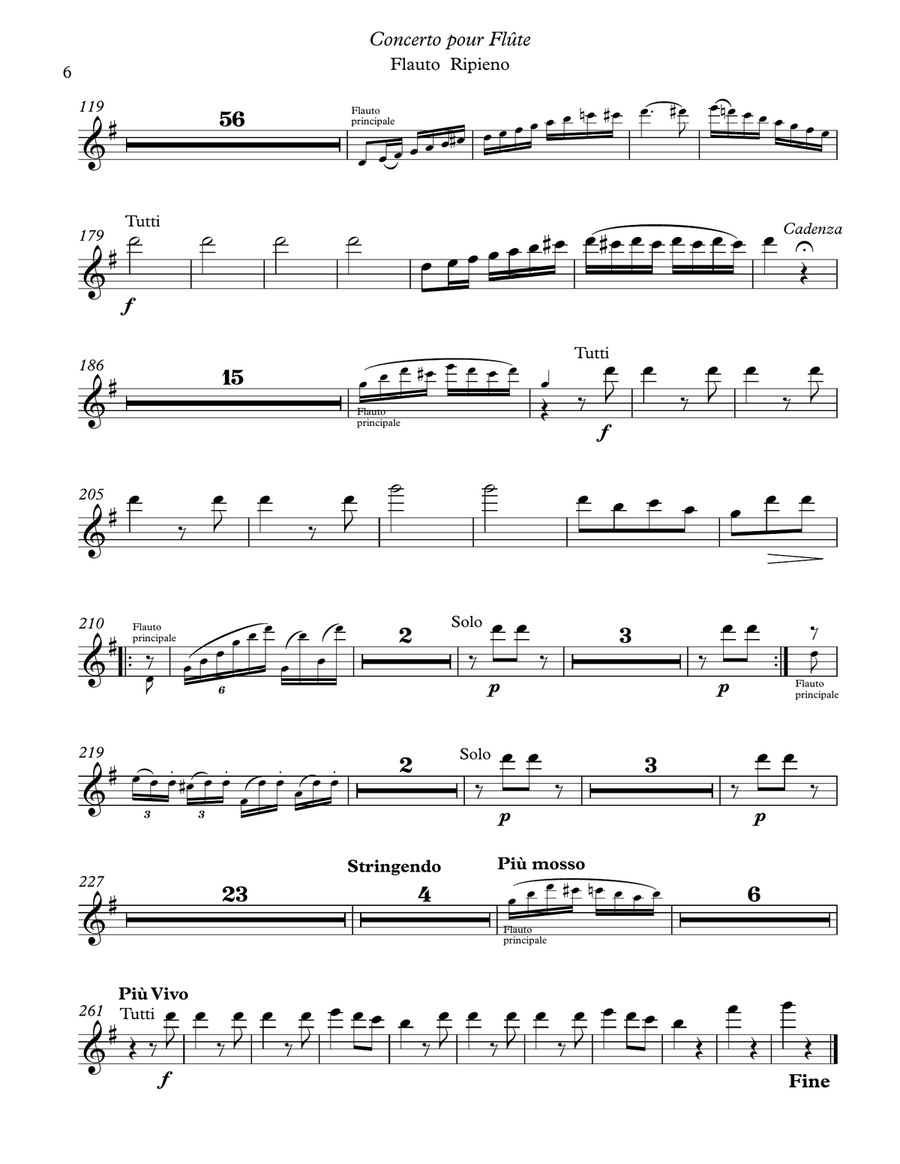 Franz Krommer (1759-1830) - Flute Concerto n.1 op.30 ( Full Score and parts) Chamber Orchestra scores gallery preview page 6