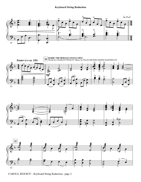 Carols, Rejoice! (Medley) - Keyboard String Reduction