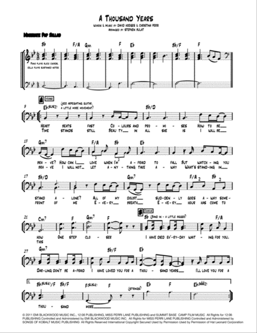 A Thousand Years Small Ensemble scores gallery preview page 2