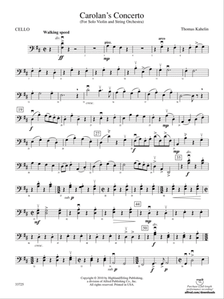 Carolan's Concerto: Cello String Orchestra scores gallery preview page 1
