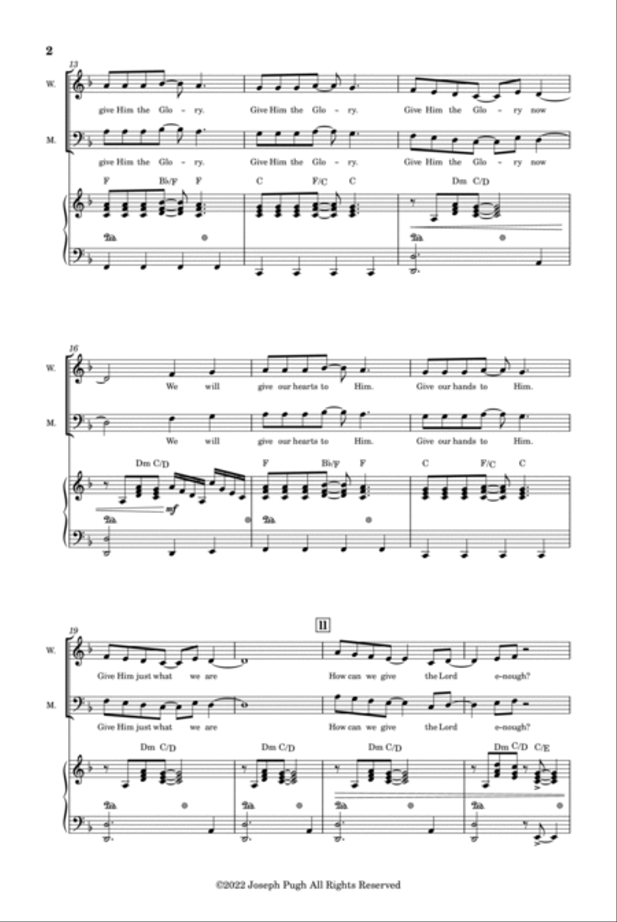 Give Him The Glory ( Choir) 4-Part scores gallery preview page 4