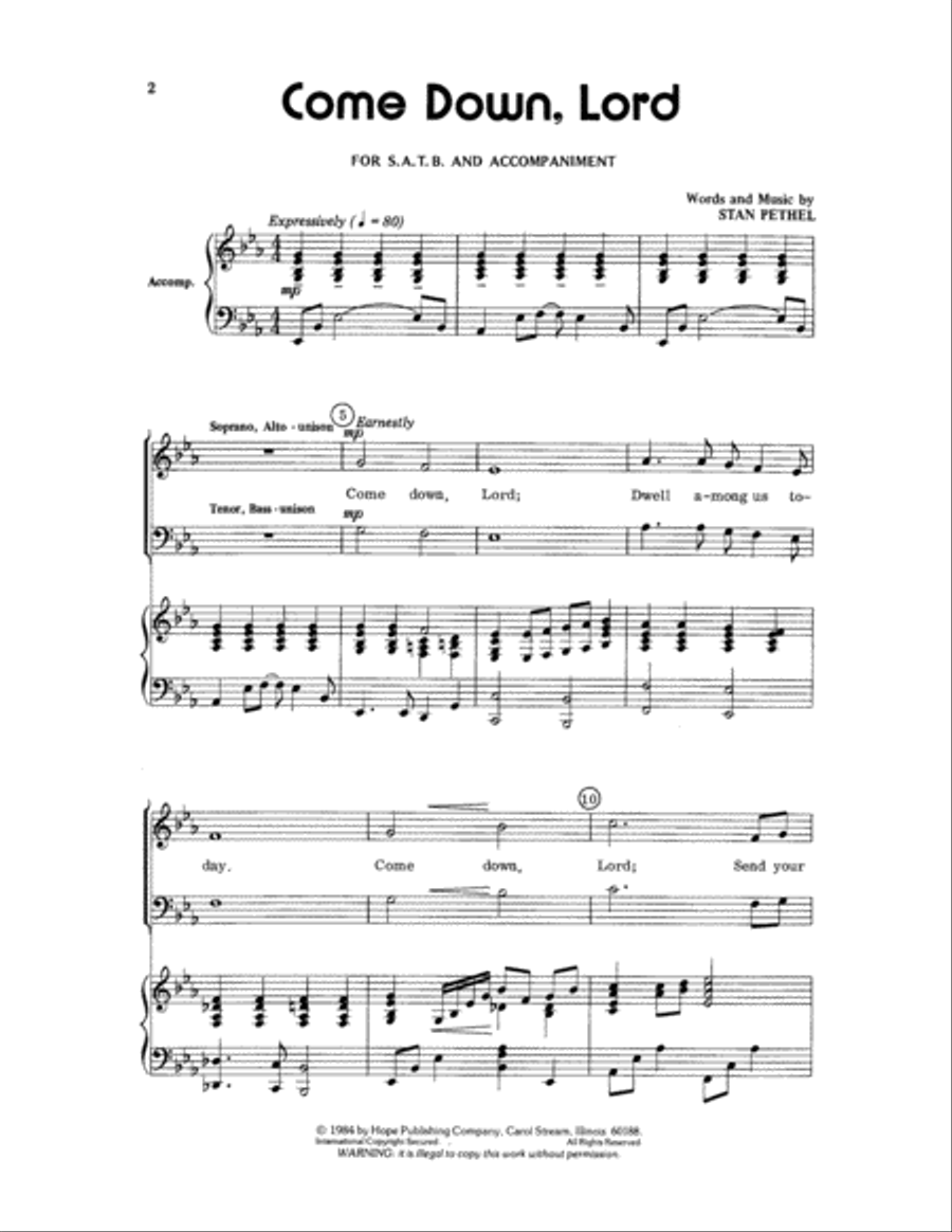 Come Down, Lord Come Down, Lord 4-Part scores gallery preview page 2