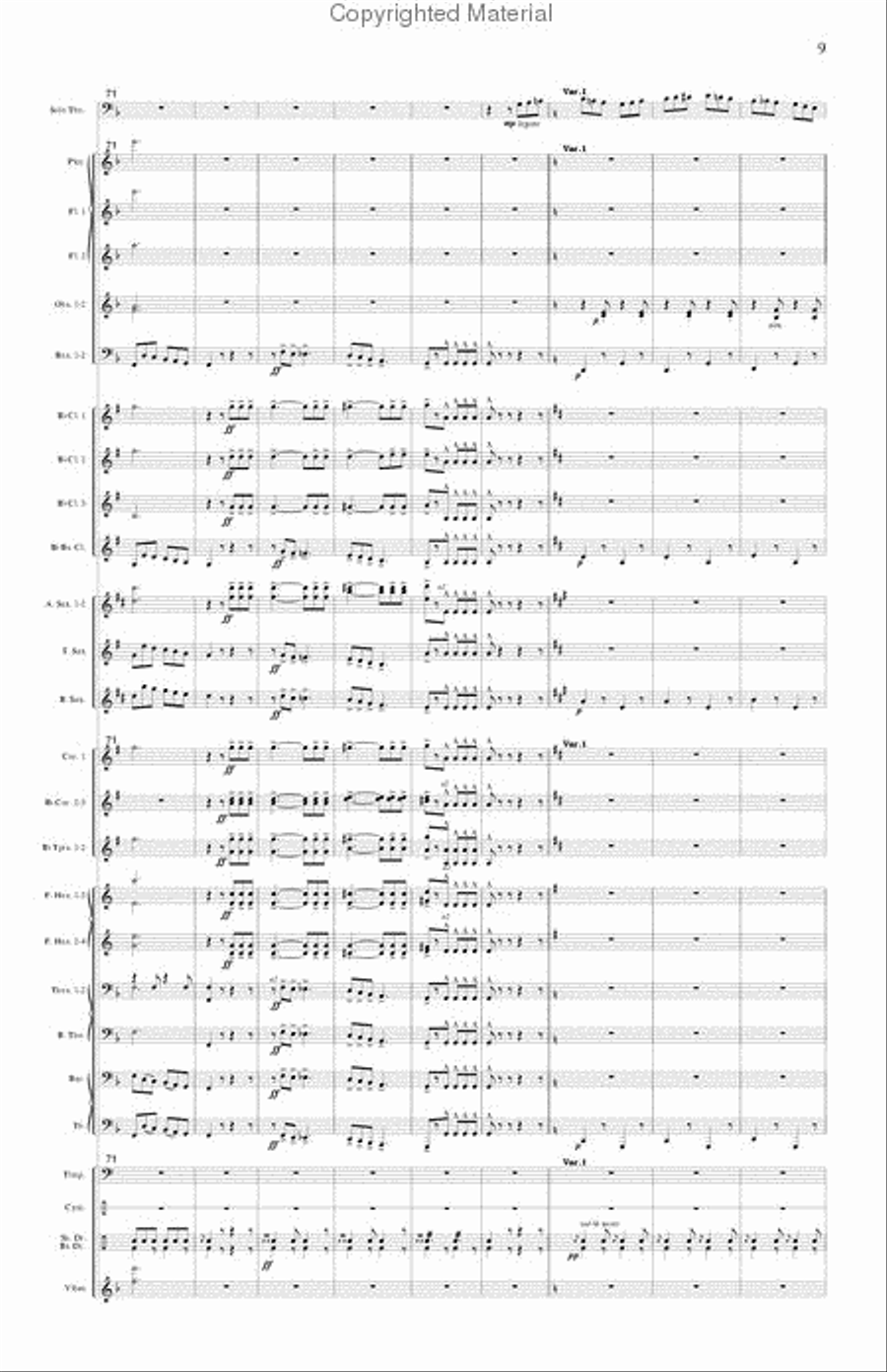 Seventy-Six Trombones (trombone and concert band) Concert Band scores gallery preview page 10
