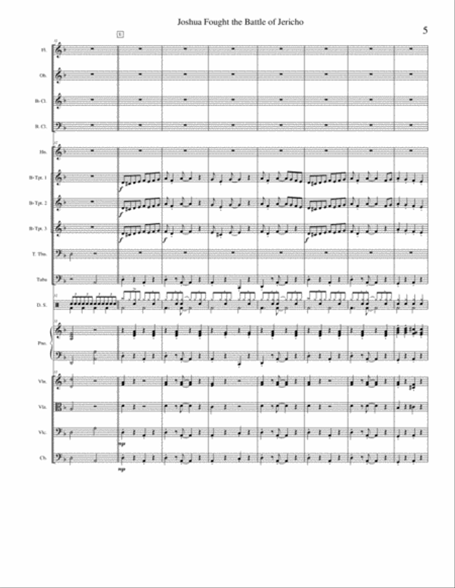 Joshua Fought the Battle of Jericho Concert Band scores gallery preview page 6