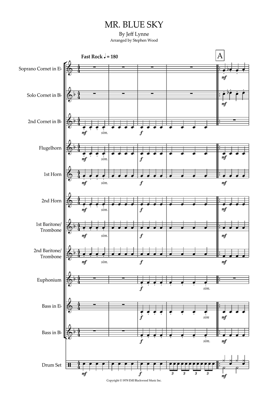 Mr. Blue Sky Mr. Blue Sky Brass Ensemble scores gallery preview page 1