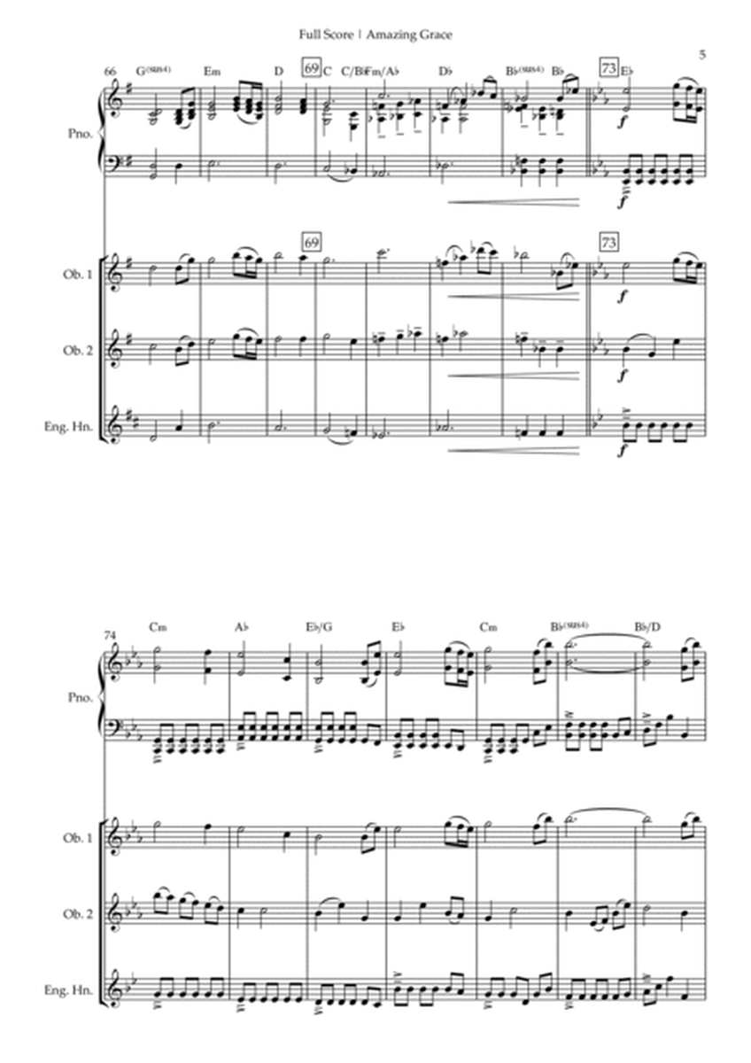 Amazing Grace for Woodwind Trio and Piano Accompaniment with Chords image number null