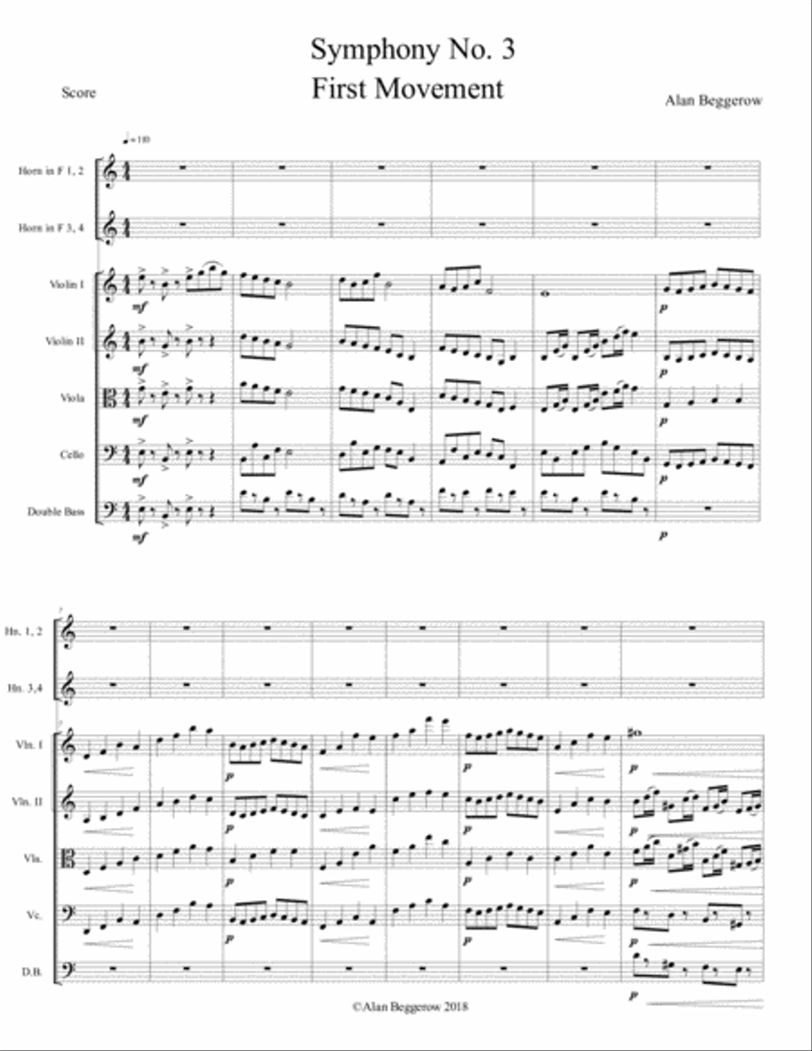Symphony No. 3 For Horns And Strings Chamber Orchestra scores gallery preview page 2