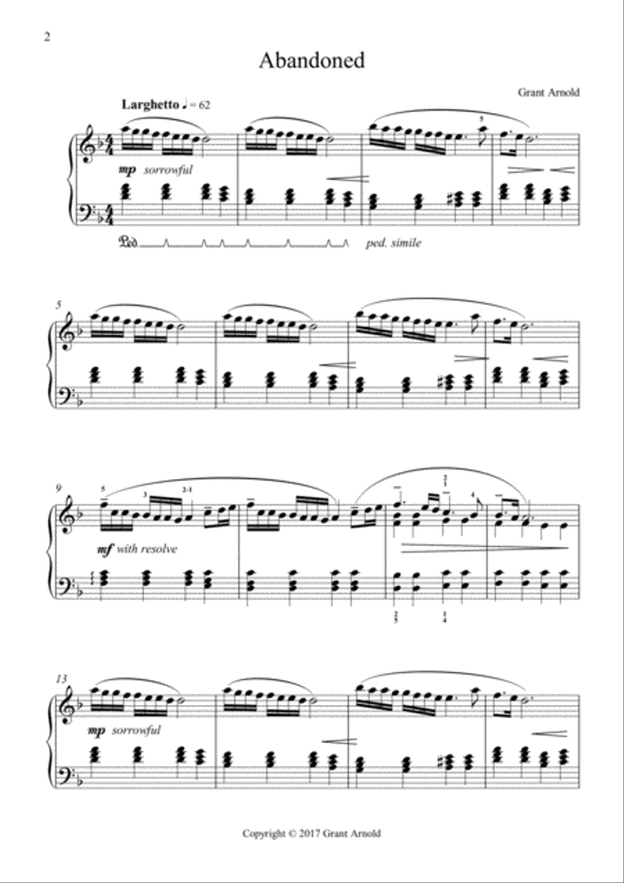 Abandoned Piano Solo scores gallery preview page 2