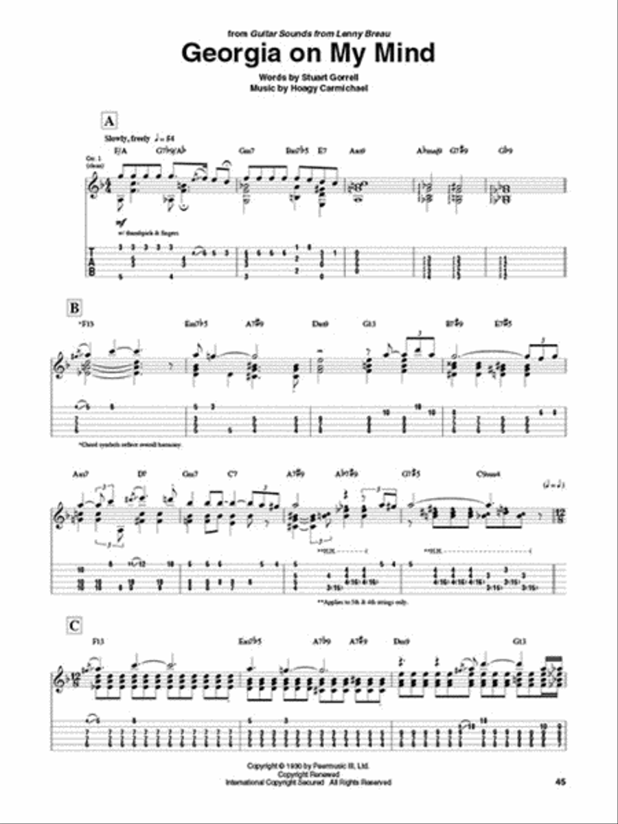 Best of Lenny Breau Electric Guitar scores gallery preview page 3