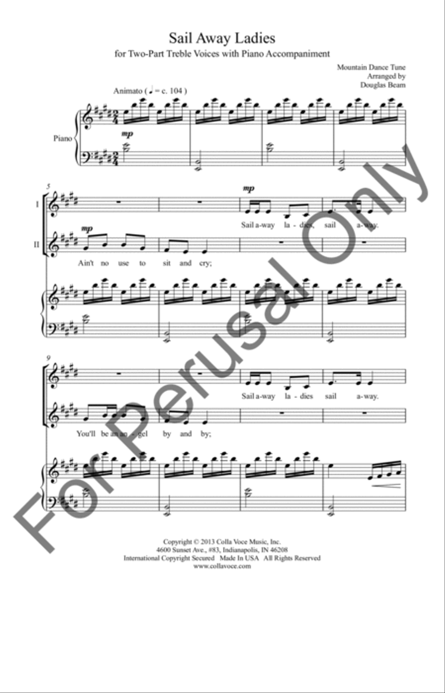 Sail Away Ladies 2-Part scores gallery preview page 2