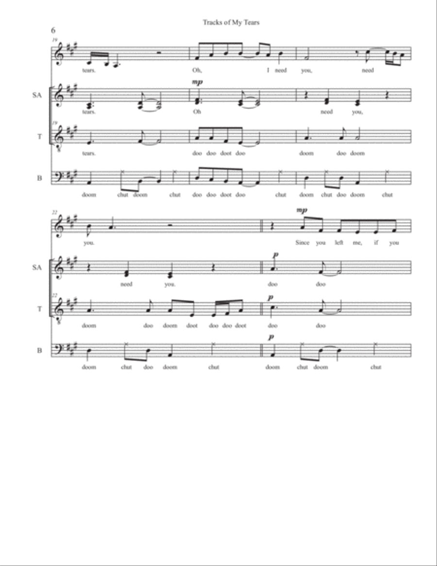 The Tracks Of My Tears 4-Part scores gallery preview page 6