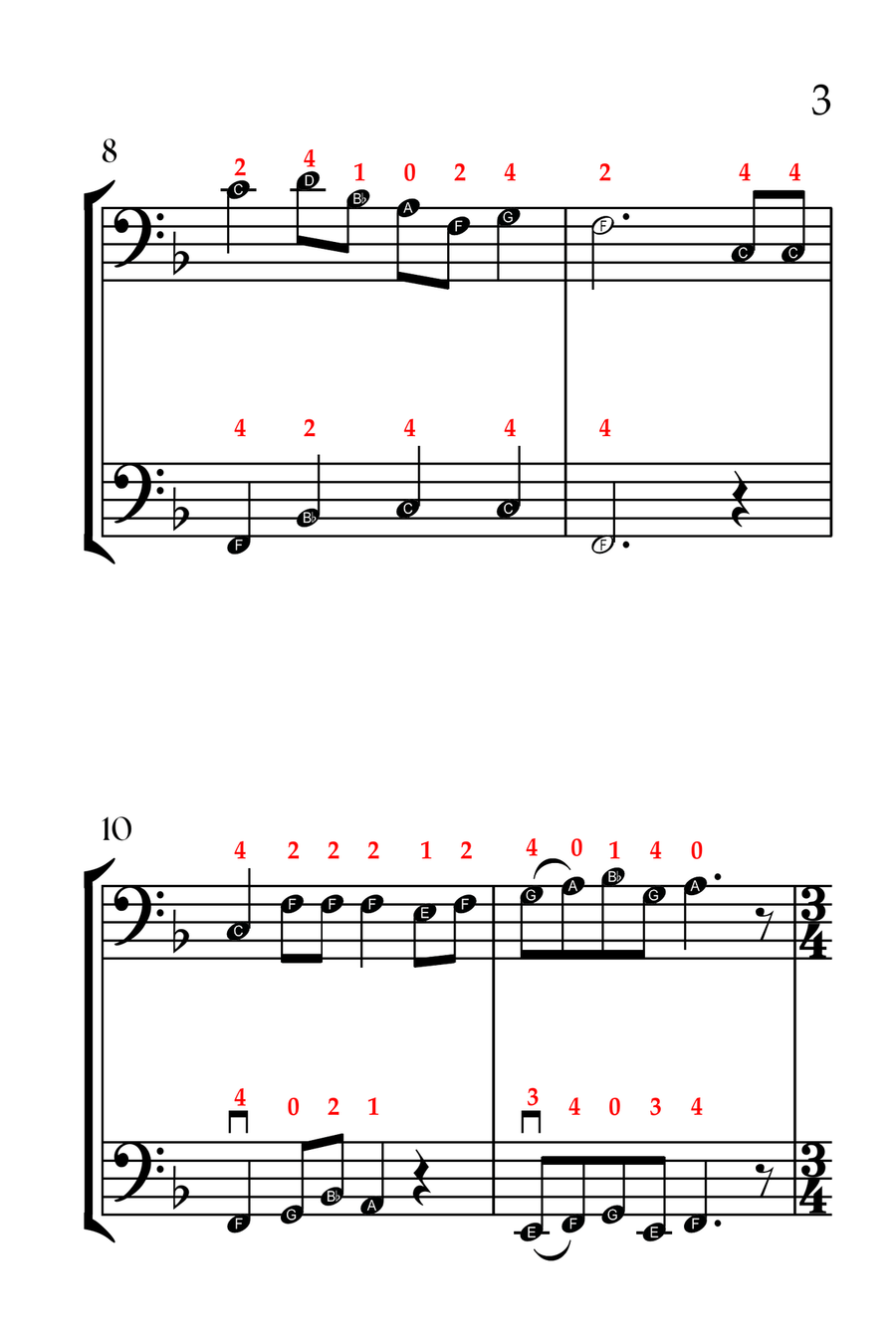 The Twelve Days of Christmas (CELLO DUET - EASY LEVEL) String Duet scores gallery preview page 4
