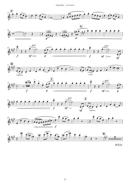 Sleigh Ride for 2 Clarinets and Piano image number null