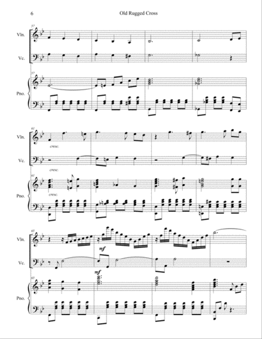 The Old Rugged Cross The Old Rugged Cross Piano Trio scores gallery preview page 6